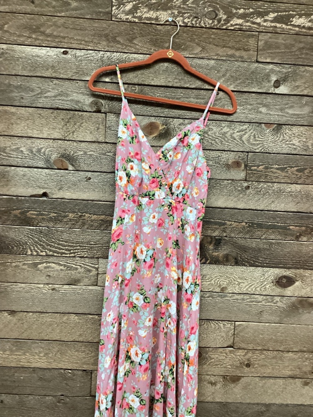 Lulus Everlasting Bliss Blush Floral Maxi Dress Size L - Picture 4 of 8